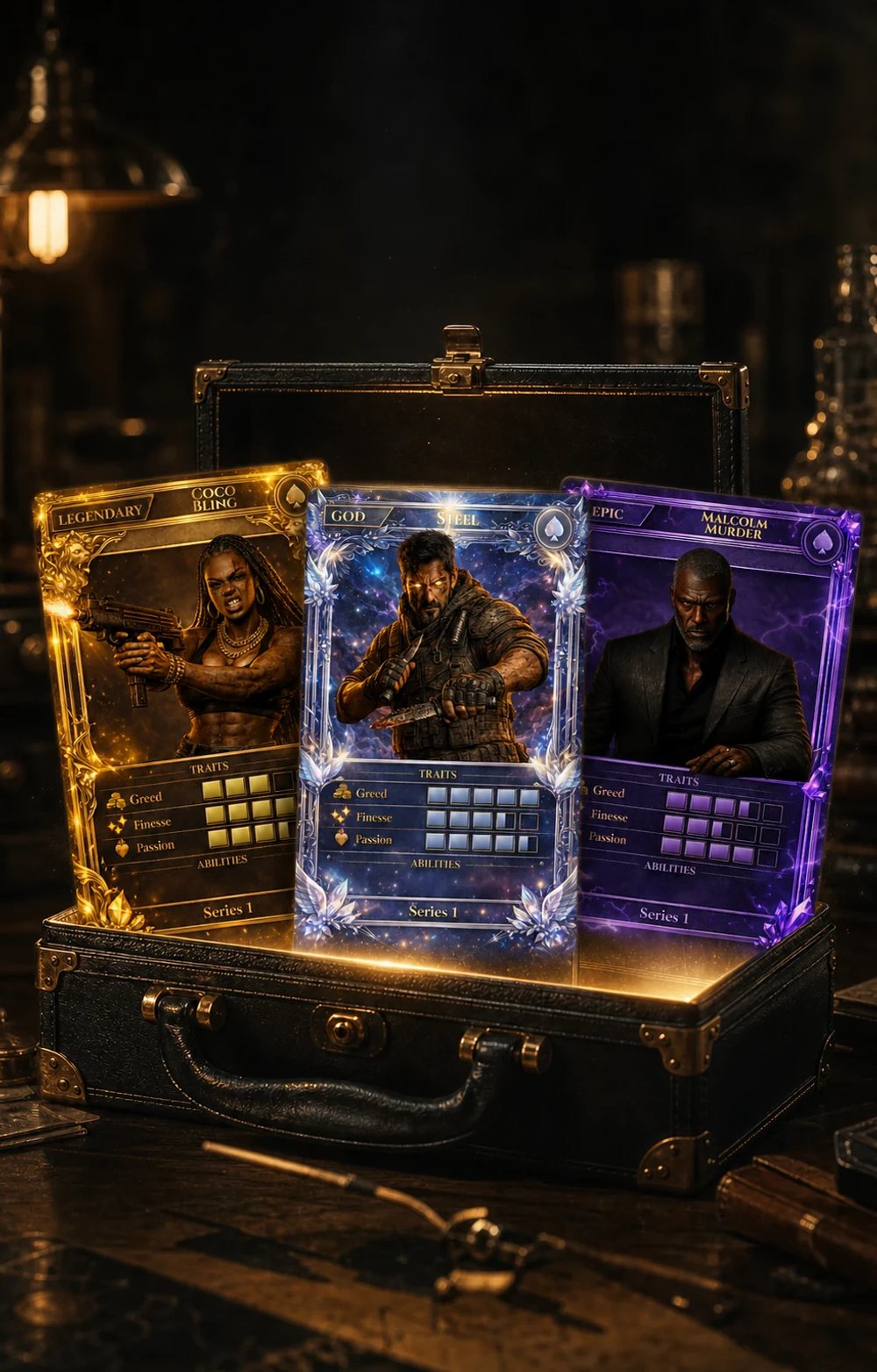 Capo cards in a briefcase